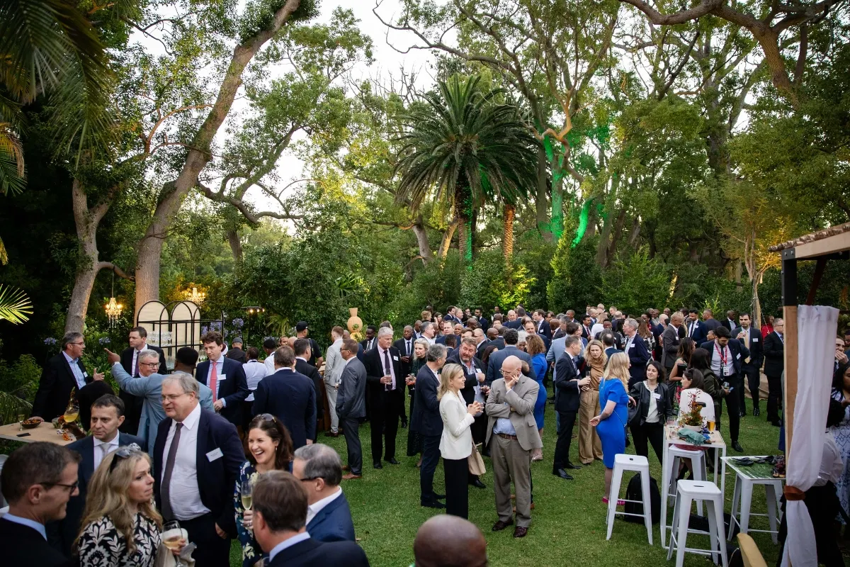 Delegates networking at the Anglo American gala dinner at Mining Indaba